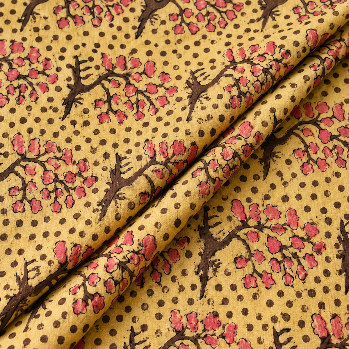 Pomegranate Peel Hand Block Print Cotton Fabric 03