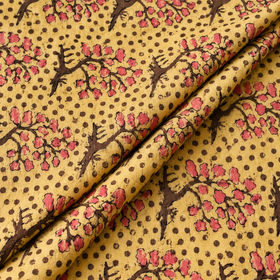 Pomegranate Peel Hand Block Print Cotton Fabric 03