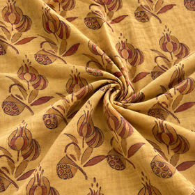 Pomegranate Peel Hand Block Print Cotton Fabric 05