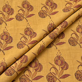 Pomegranate Peel Hand Block Print Cotton Fabric 05