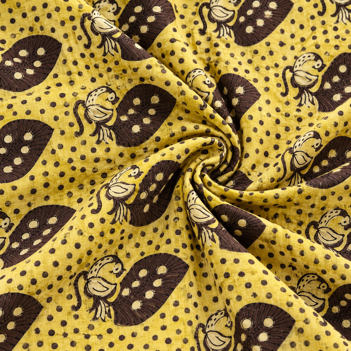 Pomegranate Peel Hand Block Print Cotton Fabric 01