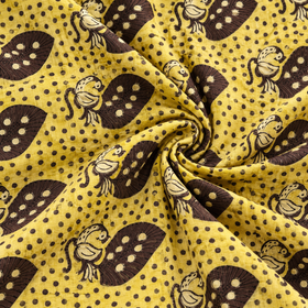 Pomegranate Peel Hand Block Print Cotton Fabric 01
