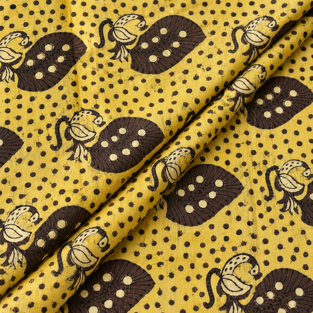 Pomegranate Peel Hand Block Print Cotton Fabric 01