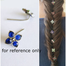  Antique Silver Finish Oxidised Brass Base Stone Work Juda Pin 