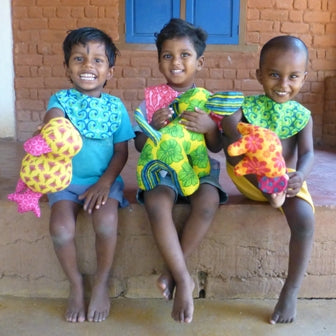 Handmade blue mango stuffed toy - cozy kitty