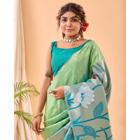 Green - Fulrani Pista Paithani Silk Handwork Saree