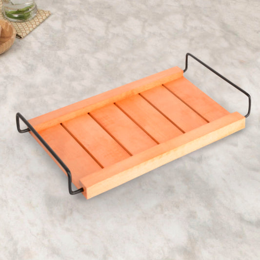 Elegant Yellow Wooden Serving Tray - for Dinning Ware