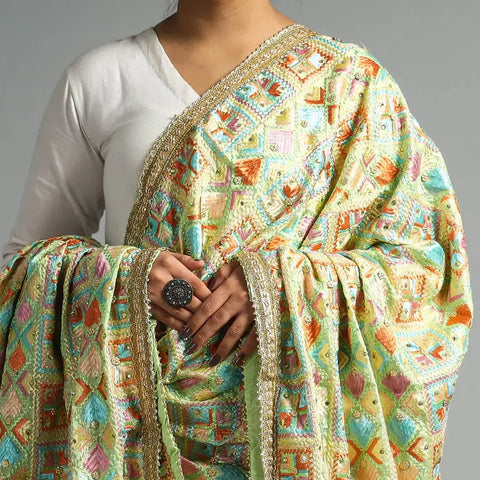 Contemporary twist: fusion of hand-embroidery phulkari