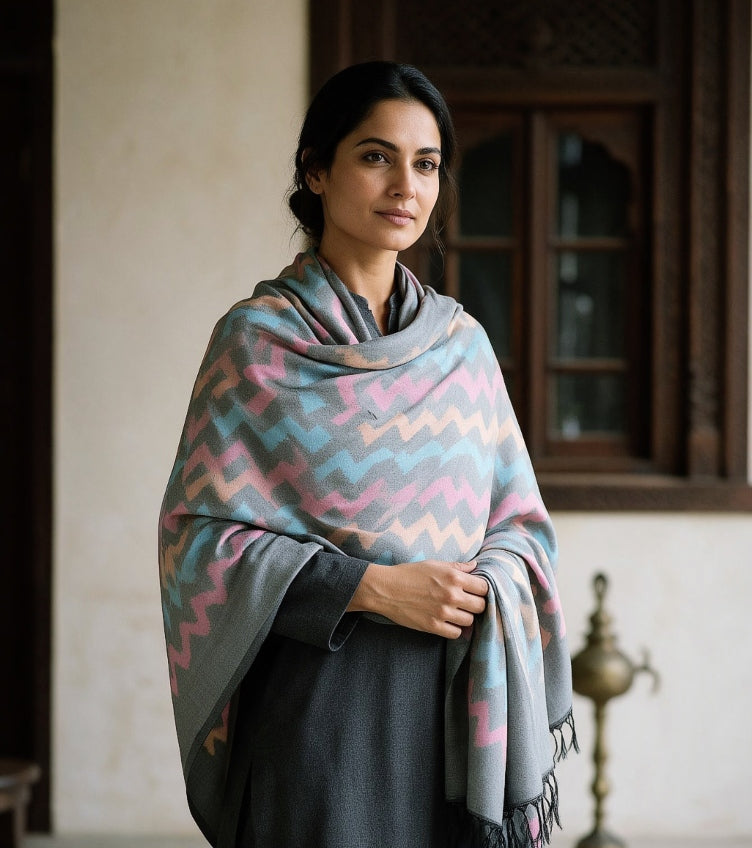 Pochampally Ikat Wool Shawls