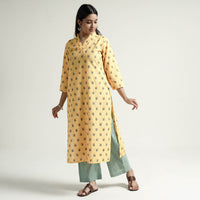 Mangalagiri Block Printed Cotton Kurta with Palazzo Set
