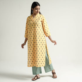 Buy Mangalagiri Block Printed Cotton Kurta with Palazzo Set Online at iTokri.com