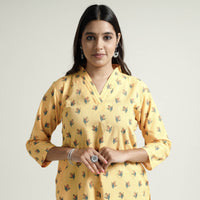 Mangalagiri Block Printed Cotton Kurta with Palazzo Set
