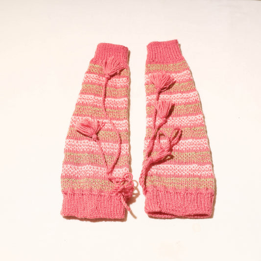 Peach -Kumaun Hand Knitted Woolen Leg Warmer