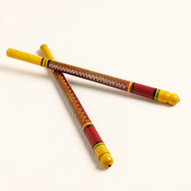  Handmade Lacquered Wooden Garba Dandiya Sticks 