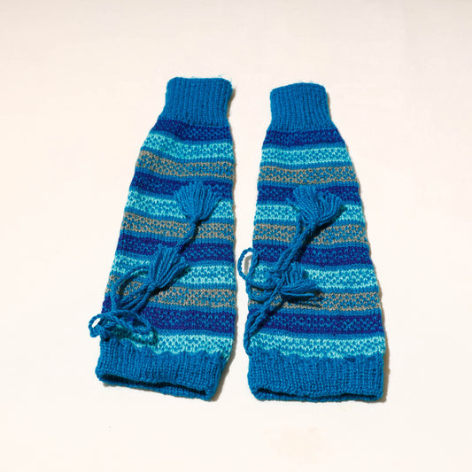 Blue - Kumaun Hand Knitted Woolen Leg Warmer