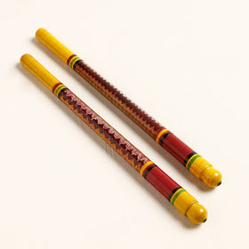  Handmade Lacquered Wooden Garba Dandiya Sticks 
