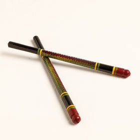  Handmade Lacquered Wooden Garba Dandiya Sticks 