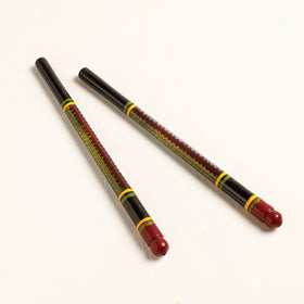  Handmade Lacquered Wooden Garba Dandiya Sticks 