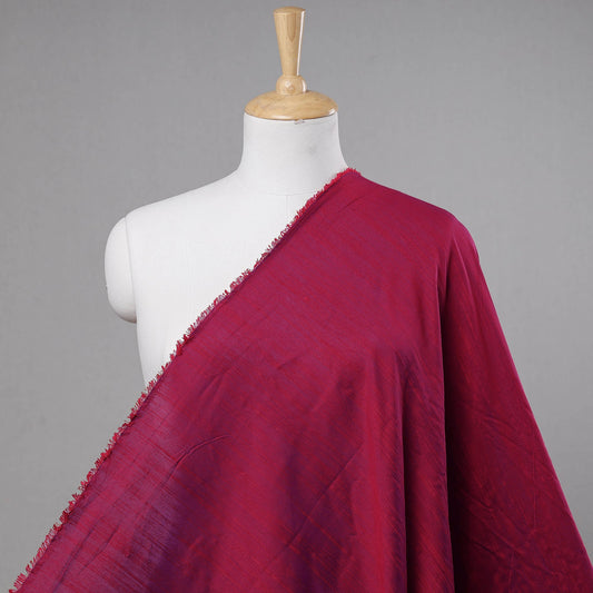 Pink - Plain Slub Silk Fabric