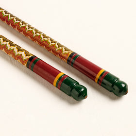  Handmade Lacquered Wooden Garba Dandiya Sticks 