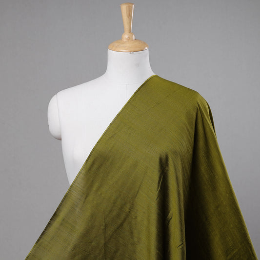 Green - Plain Slub Silk Fabric