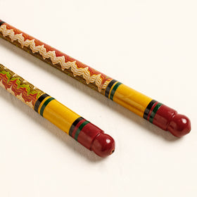  Handmade Lacquered Wooden Garba Dandiya Sticks 