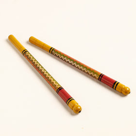  Handmade Lacquered Wooden Garba Dandiya Sticks 