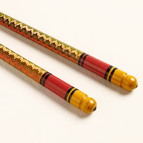  Handmade Lacquered Wooden Garba Dandiya Sticks 