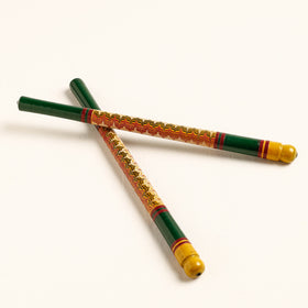 Handmade Lacquered Wooden Garba Dandiya Sticks 