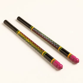  Handmade Lacquered Wooden Garba Dandiya Sticks 