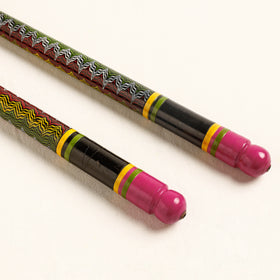  Handmade Lacquered Wooden Garba Dandiya Sticks 
