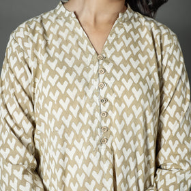 Buy Pipad Block Printed Cotton Long Kurta for Women