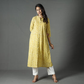 Buy Pipad Block Printed Cotton Long Kurta for Women