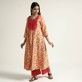 Block Print Handwoven Cotton A-Line Mangalagiri Kurta 07  