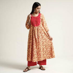 Block Print Handwoven Cotton A-Line Mangalagiri Kurta 07   