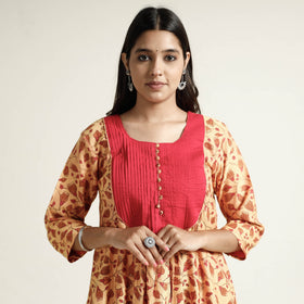 Block Print Handwoven Cotton A-Line Mangalagiri Kurta 07   