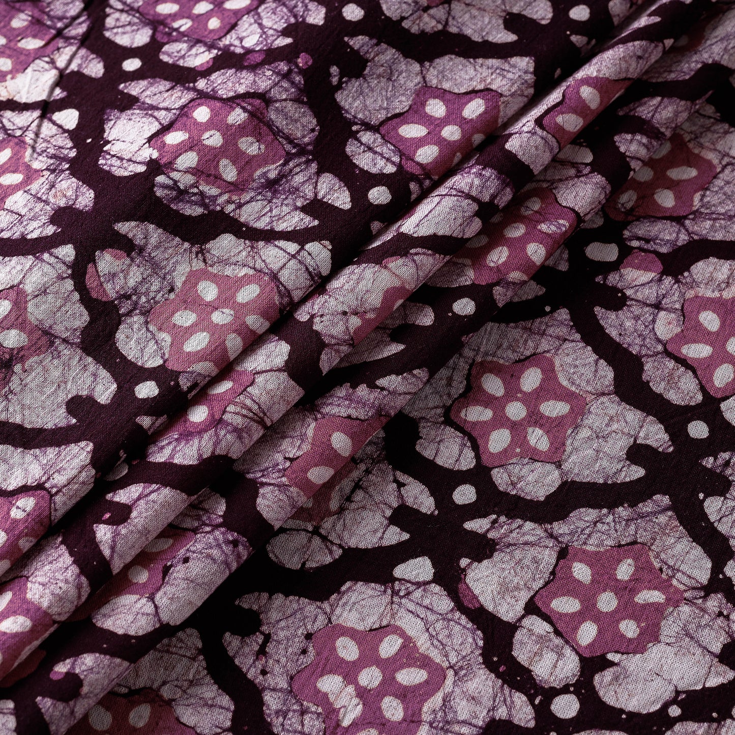Buy Purple Hand Printed Cotton Batik Fabric