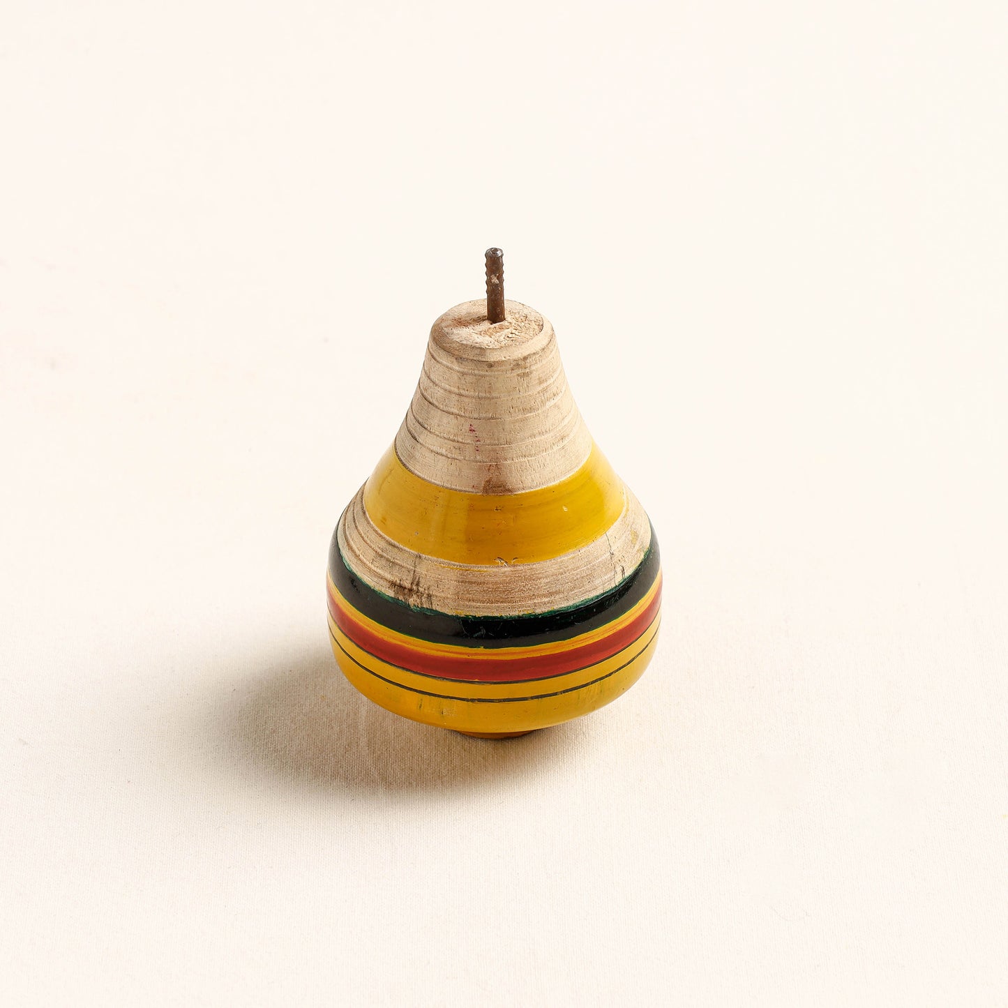 Handmade Lacquered Wooden Spinning Top - Lattu