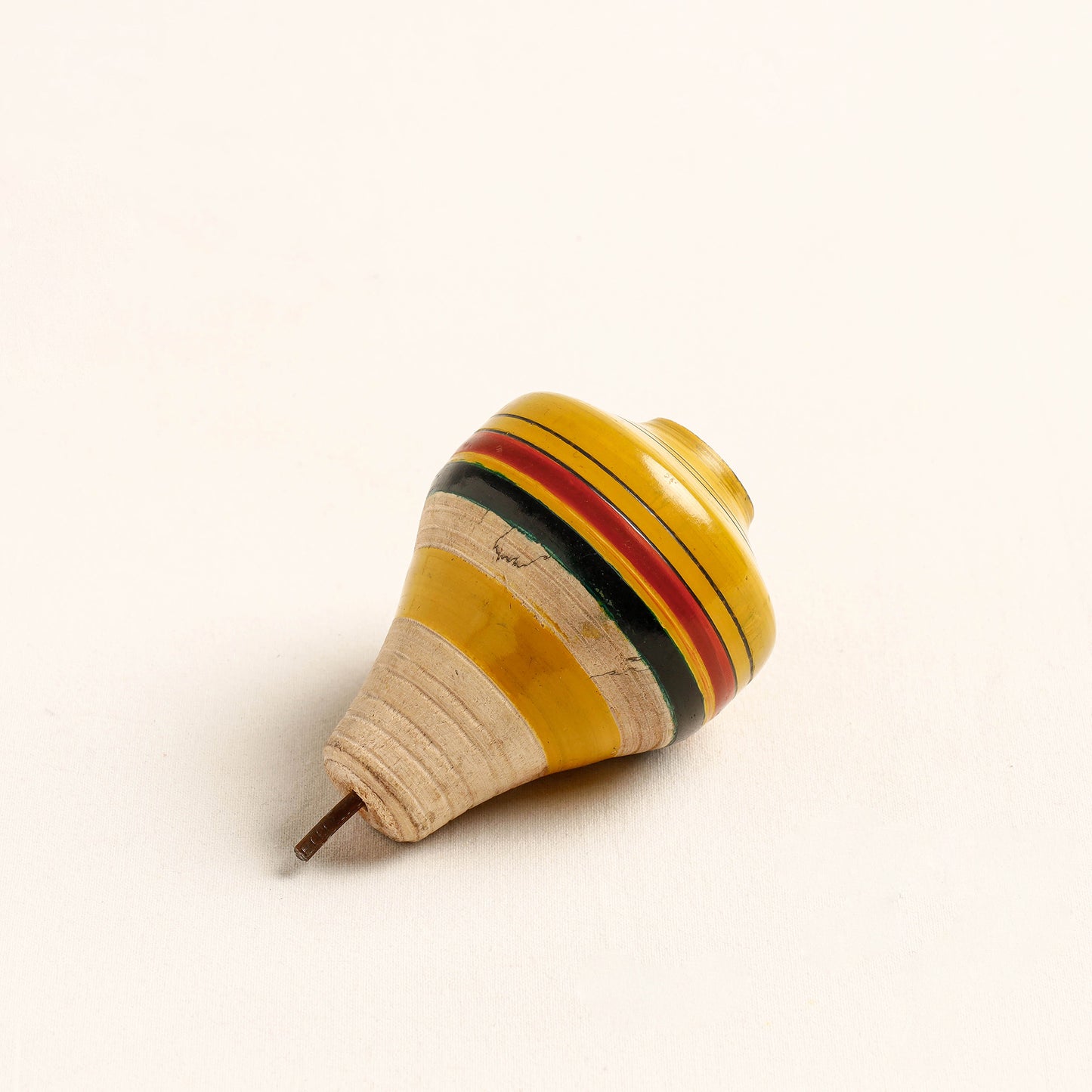 Handmade Lacquered Wooden Spinning Top - Lattu