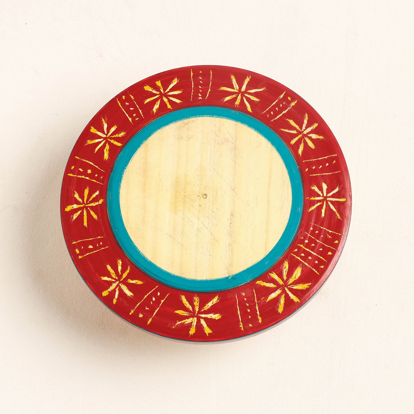 Handmade Lacquered Wooden Chakla Belan (Rolling Pin & Board)