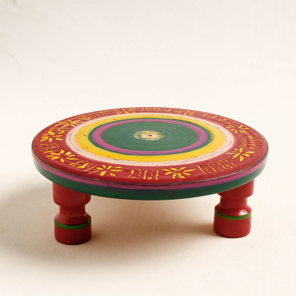 Handmade Lacquered Wooden Chakla Belan (Rolling Pin & Board)