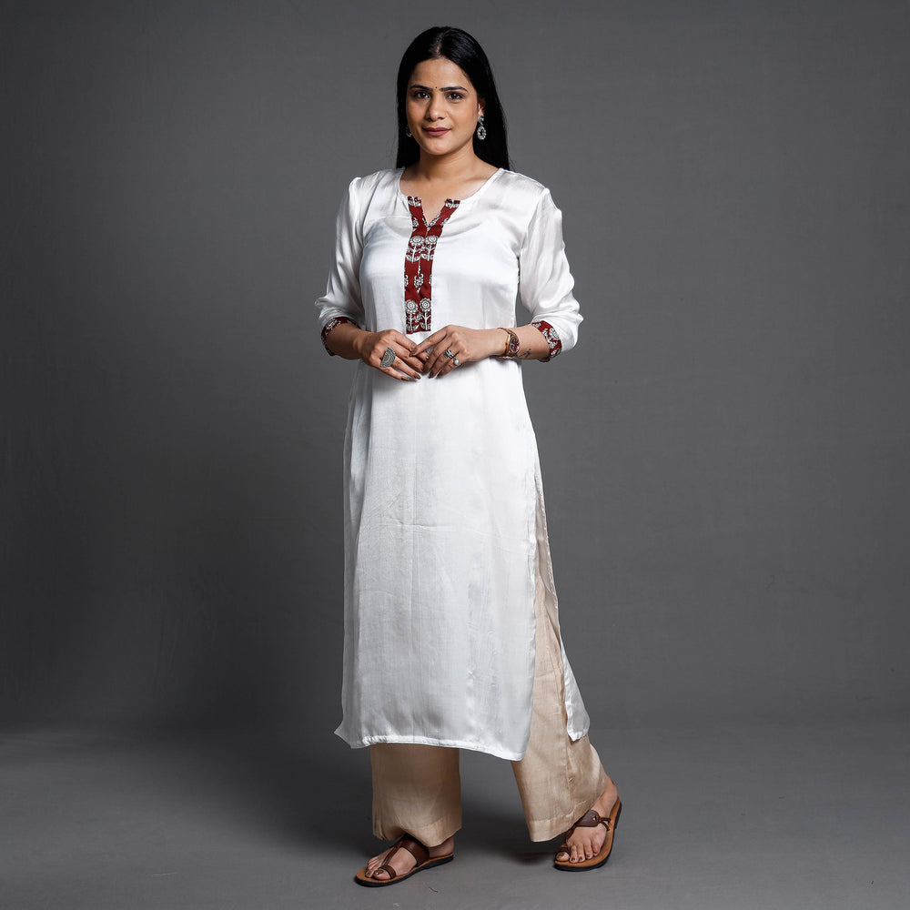 plain silk kurta