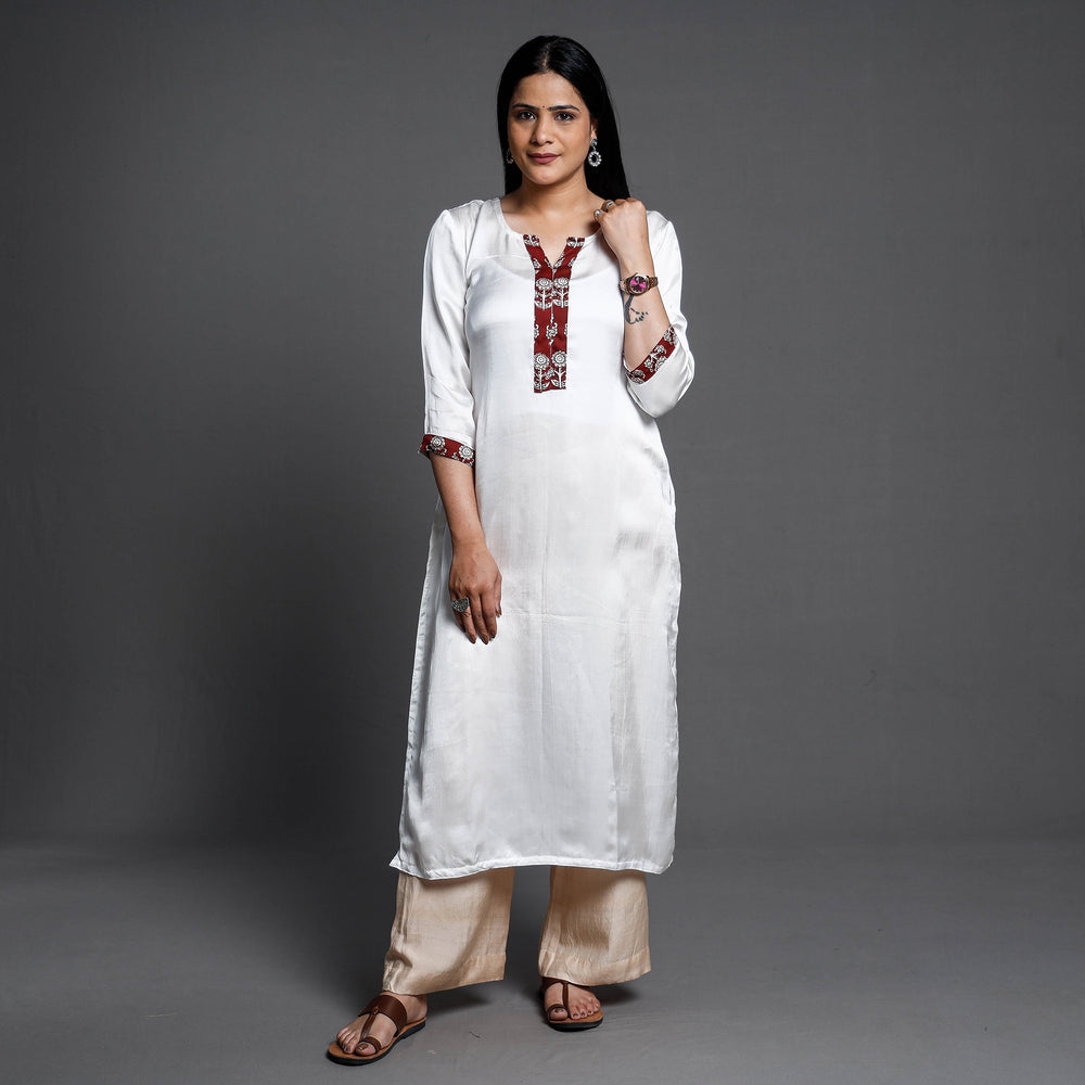 plain silk kurta