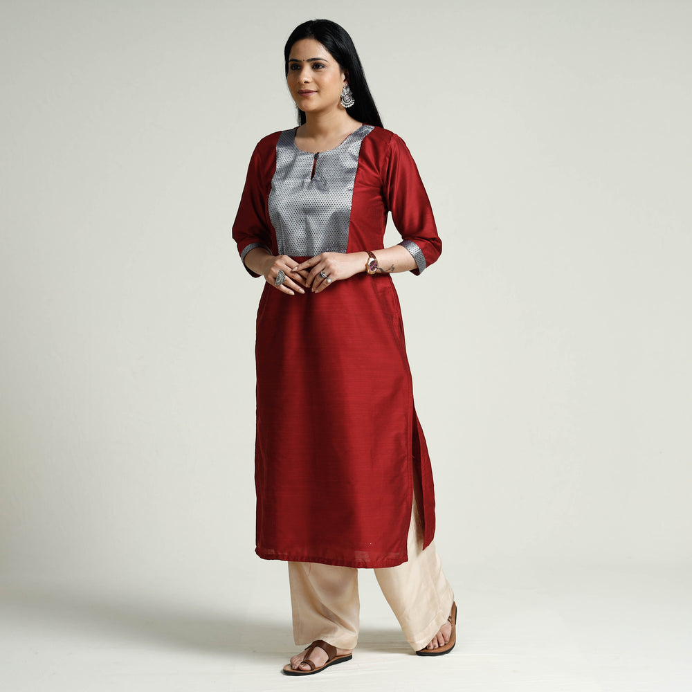 plain silk kurta