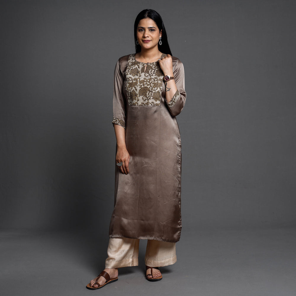 plain silk kurta