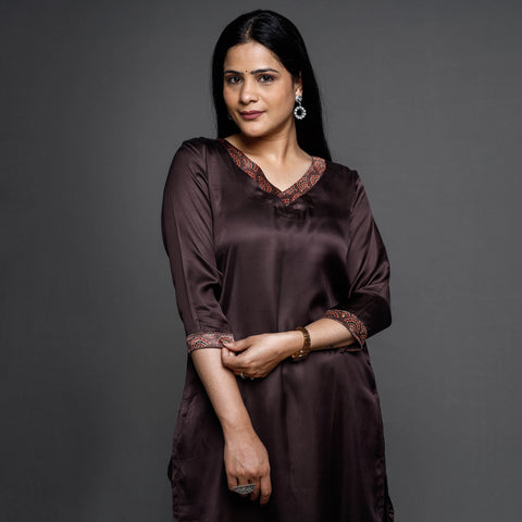 Buy Modal Silk Plain Long Kurta Online at iTokri.com