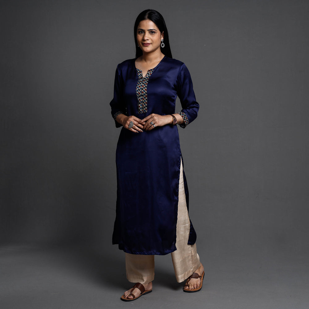 plain silk kurta