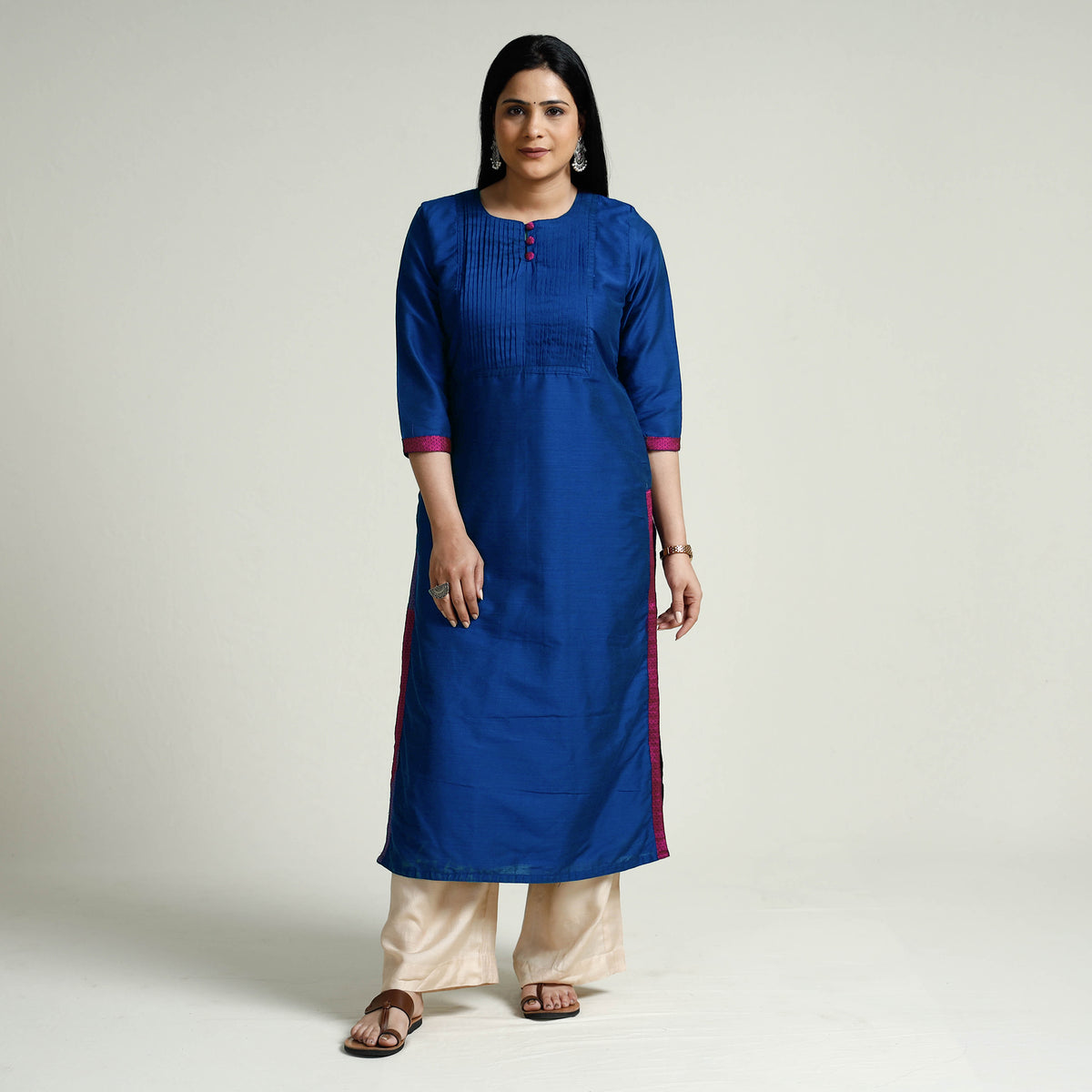 plain silk kurta