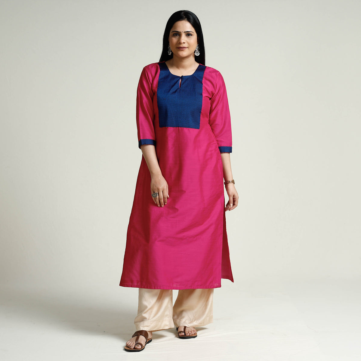 plain silk kurta