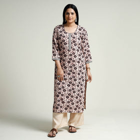  Block Print Cotton Straight Bagh Kurta for Women